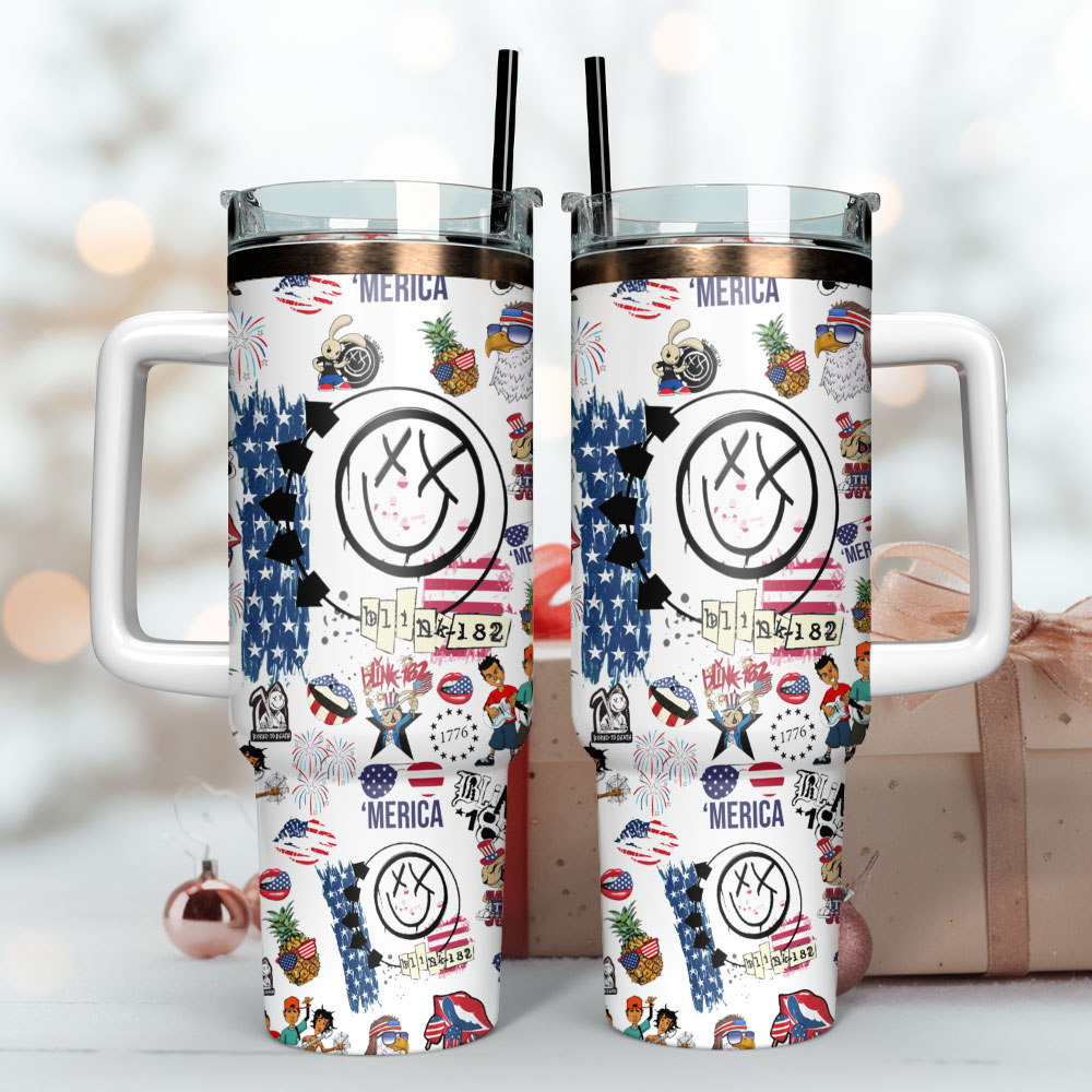 Blink-182 Merica Independence Day Fourth of July Stainless Steel 30oz or 40 Oz Tumbler HG
