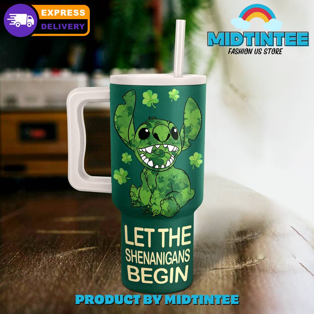 Stitch Happy St Patricks Day Gift for her, him, Birthday Xmas Halloween Gift 30oz or 40oz Tumbler LN