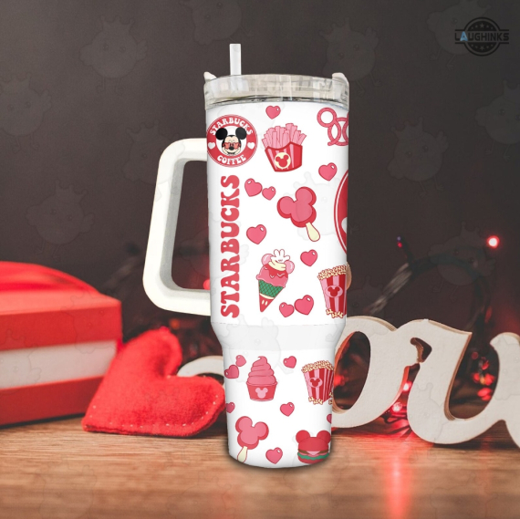 Valentine Mickey Mouse Mickey And Minnie Stainless Steel Tumbler 30oz or 40Oz Valentines Day Gift For Disney Coffee Lovers HG