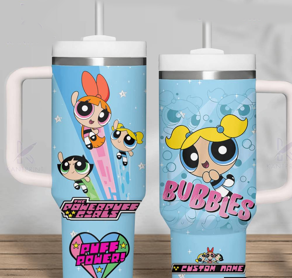 Bubbles The Powerpuff Girls Cartoon Custom Quencher 30oz or 40oz Stainless Steel Tumbler With Handle HG