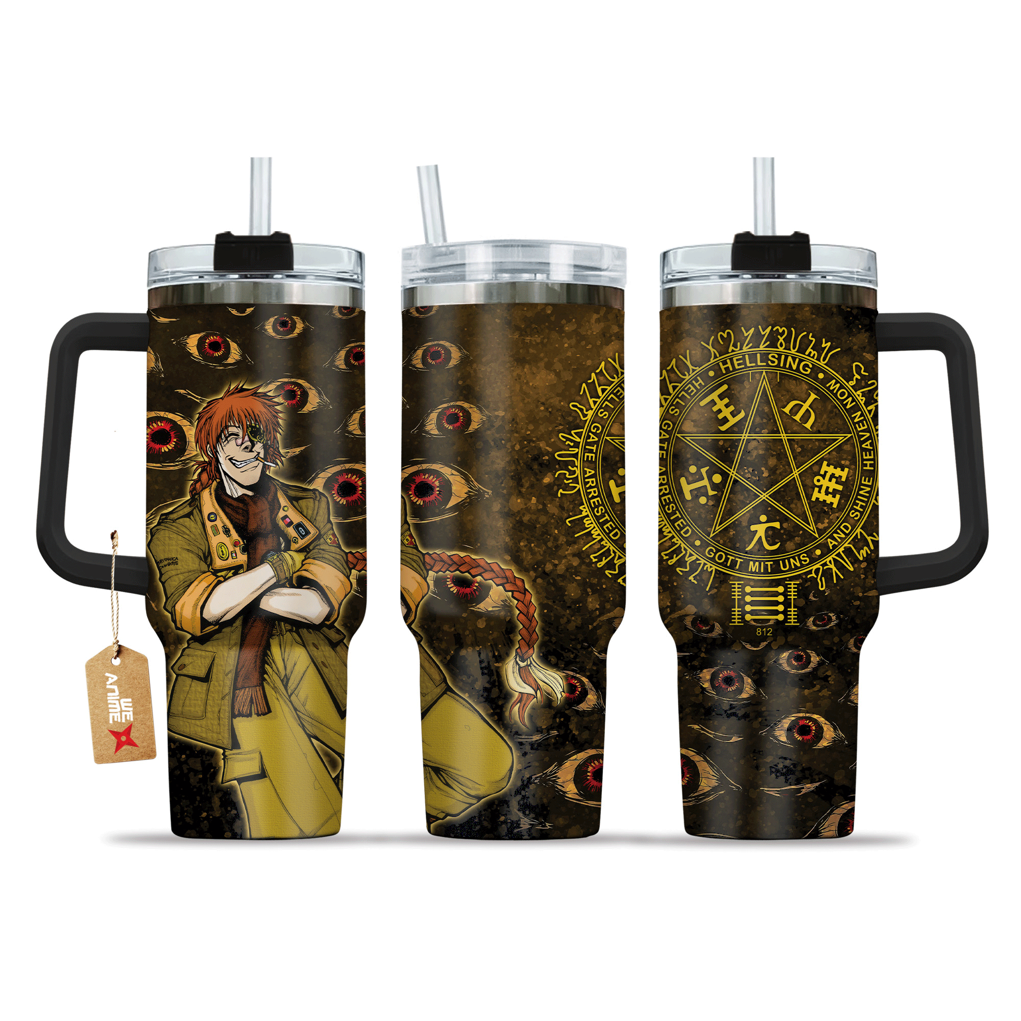 Captain Pip Bernadotte Hellsing Anime Custom Quencher 30oz or 40oz Stainless Steel Tumbler With Handle HG