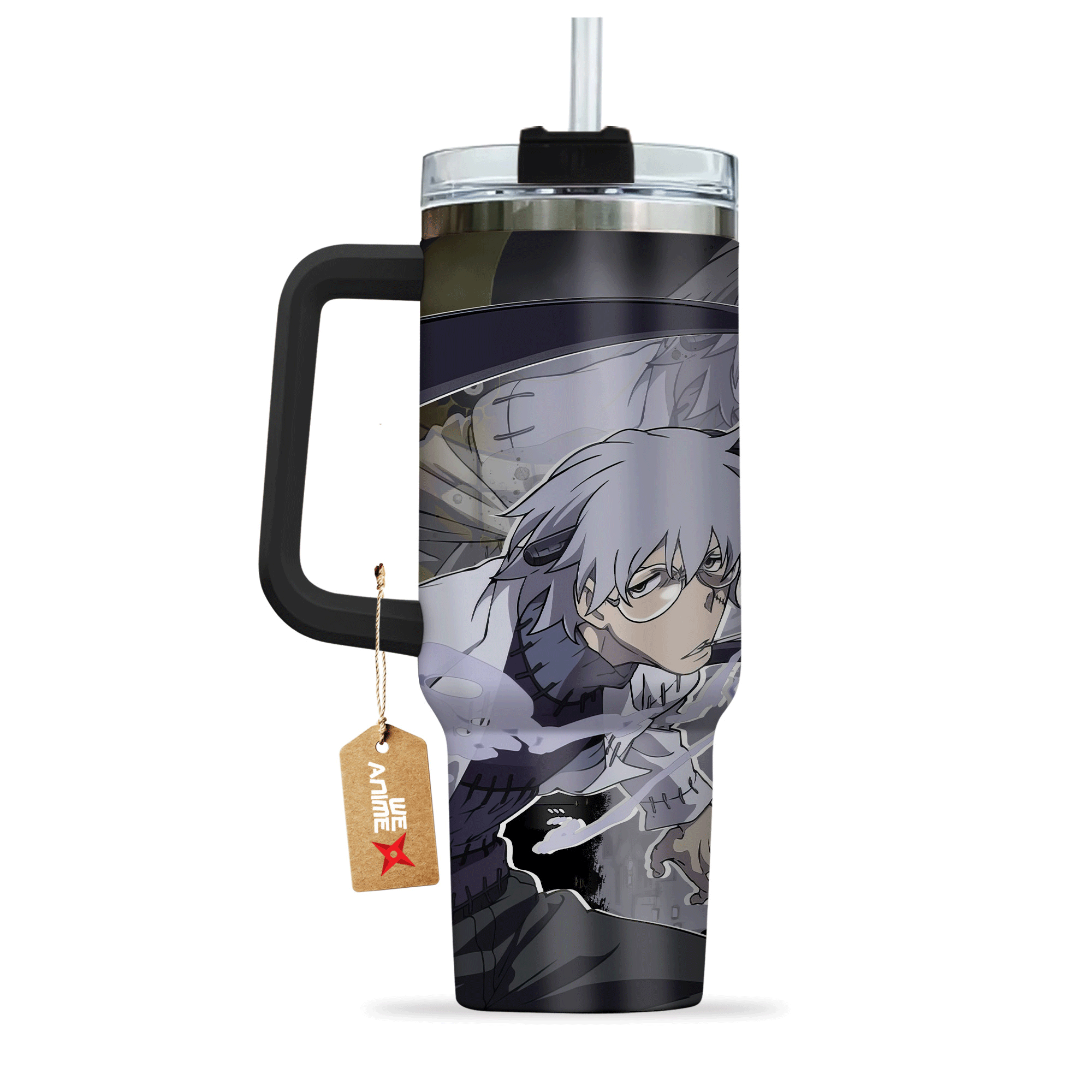 Franken Stein Soul Eater Anime Custom 30oz or 40oz Quencher Stainless Steel Tumbler With Handle, Best Gift Idea NVA