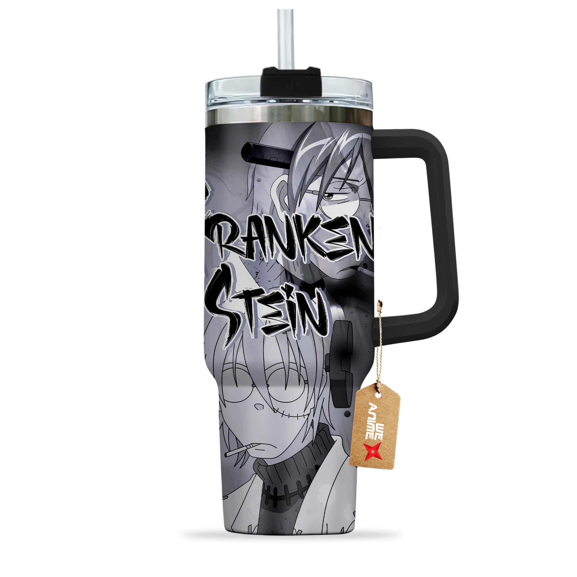 Franken Stein Soul Eater Anime Custom 30oz or 40oz Quencher Stainless Steel Tumbler With Handle, Best Gift Idea NVA