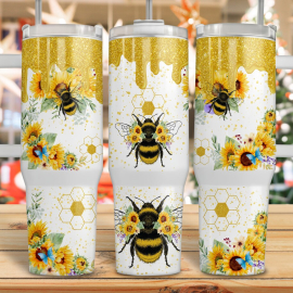 Bee 30oz or 40oz Quencher Tumbler Gift For Her Him Birthday Gift LN Flowers Let It Bee Gift