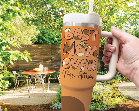 Personalized Blue Mother's Day Tumbler 30oz or 40oz, Blue Heeler Best Mom Ever Custom Cup, Funny Chilli Mom Emotional Support Tumbler, Gift for Mama HG