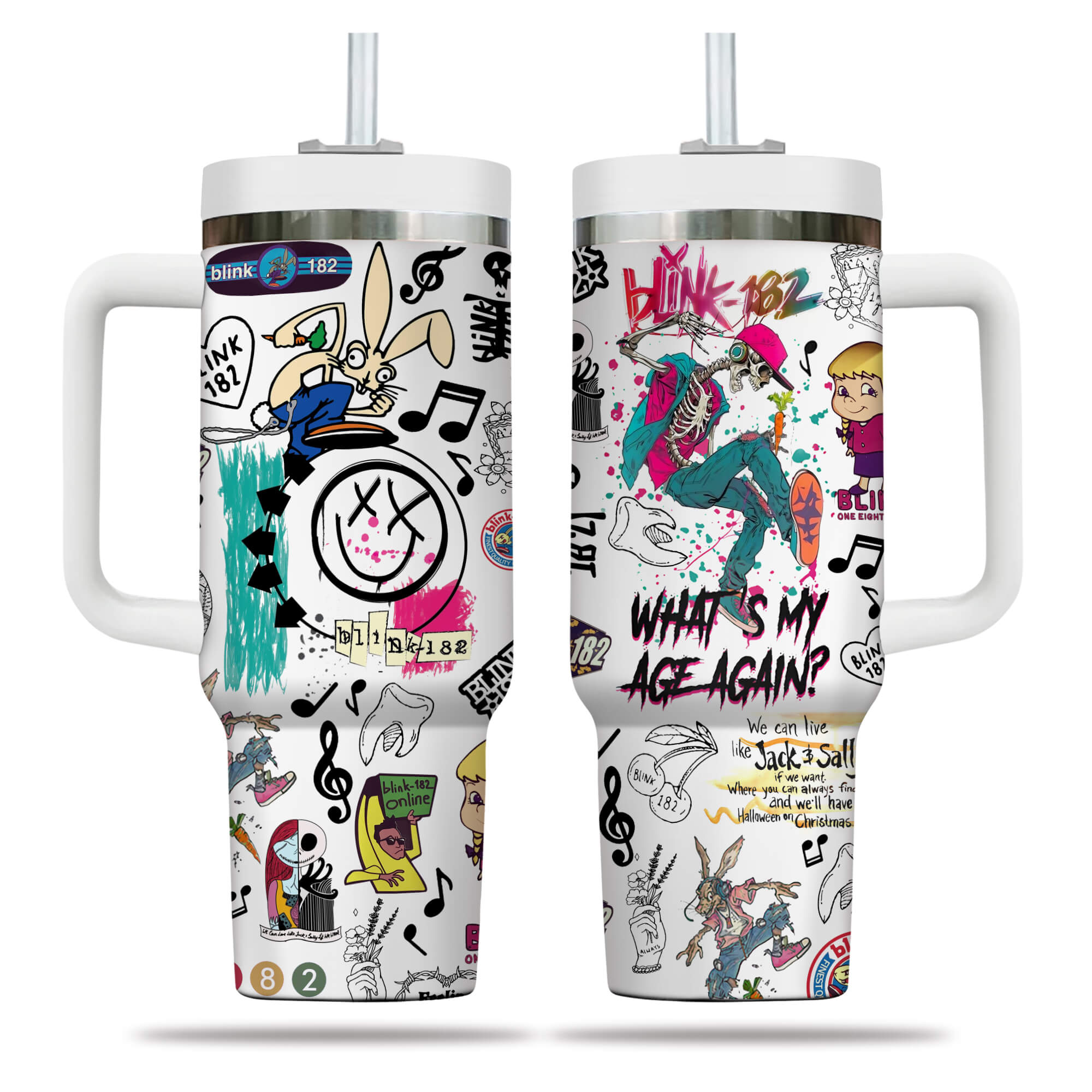Blink-182 Stainless Steel 30oz or 40 Oz Tumbler HG: What's My Age Again?