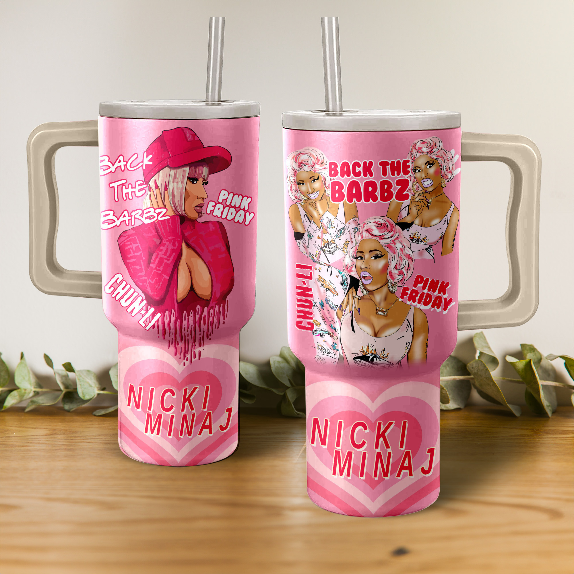 Nicki Minaj Music Custom Stanley Quencher 40oz Stainless Steel Tumbler HG With Handle