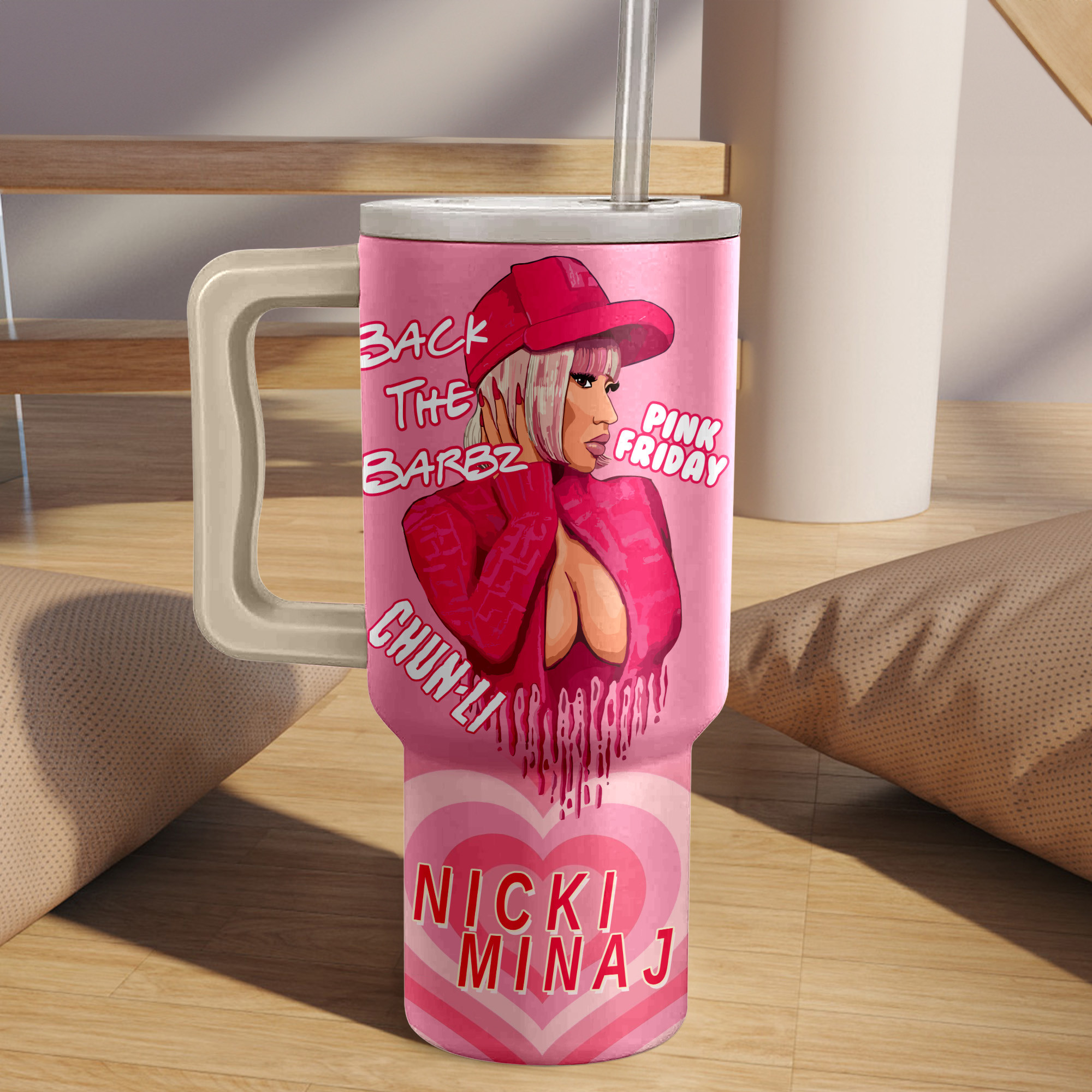 Nicki Minaj Music Custom Stanley Quencher 40oz Stainless Steel Tumbler HG With Handle
