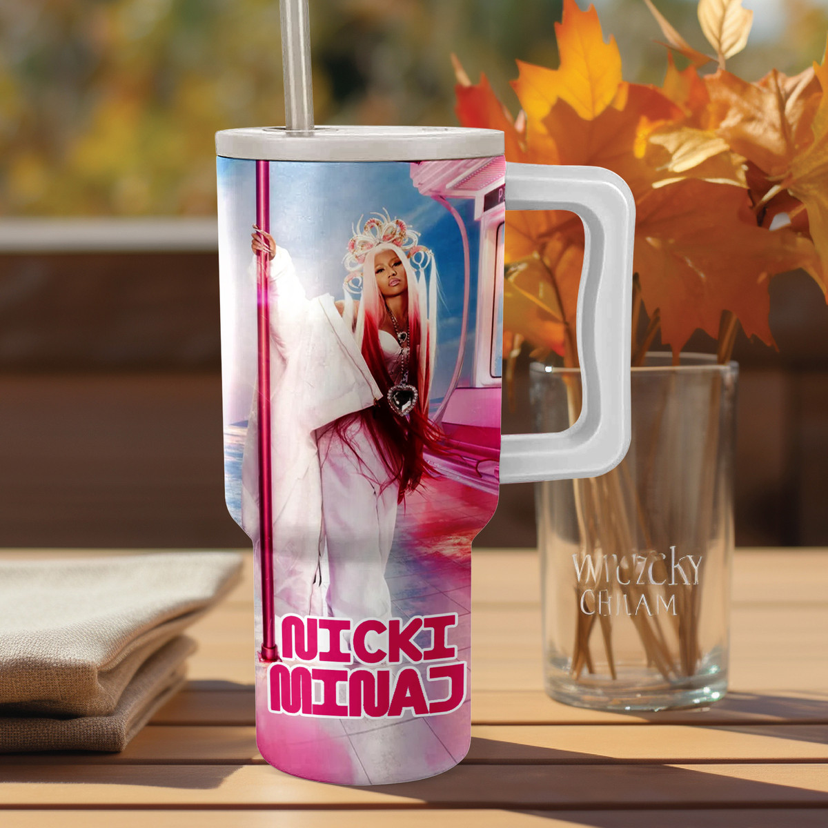 Nicki Minaj Pink Friday 2 Tour Music Custom Stanley Quencher 40oz Stainless Steel Tumbler HG With Handle