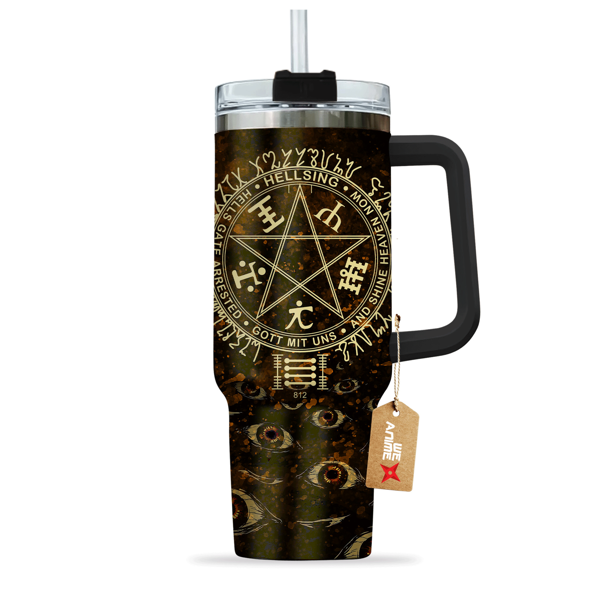 Schrodinger Hellsing Anime Custom 30oz or 40oz Quencher Stainless Steel Tumbler With Handle, Best Gift Idea NVA