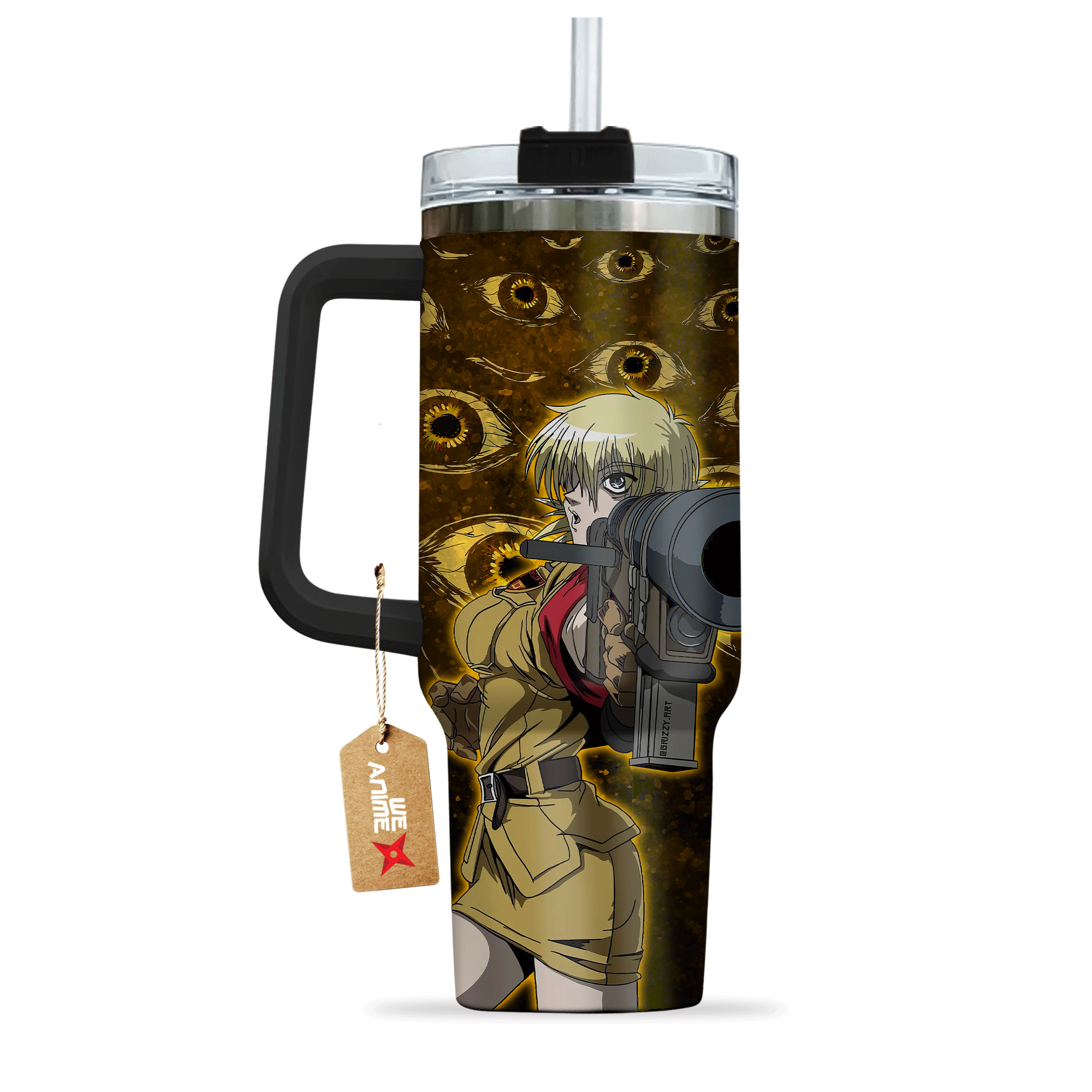 Seras Victoria Hellsing Anime Custom 30oz or 40oz Quencher Stainless Steel Tumbler With Handle, Best Gift Idea NVA
