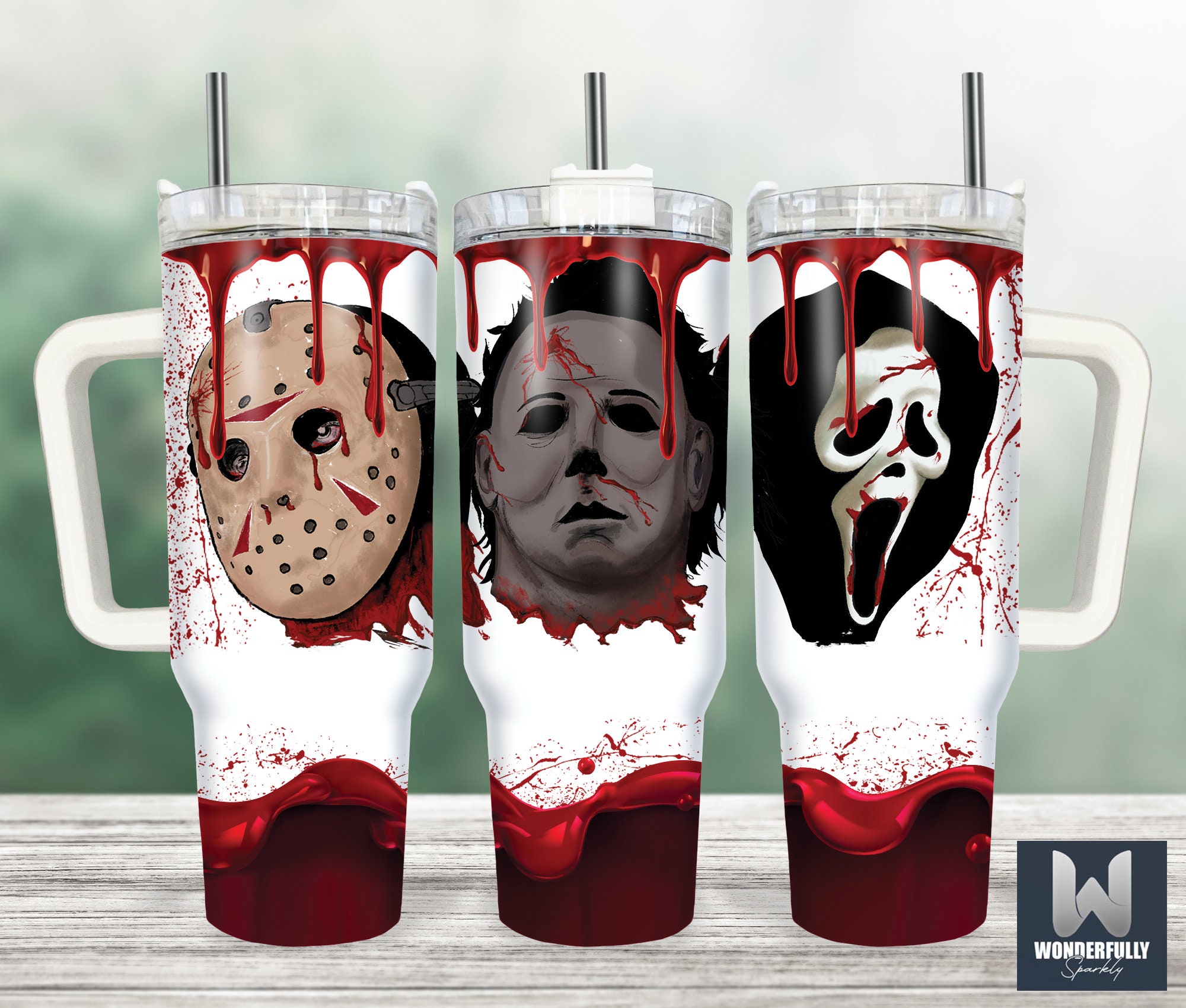 Serial Killers Horror Movies Custom Quencher 30oz or 40oz Stainless Steel Tumbler With Handle HG